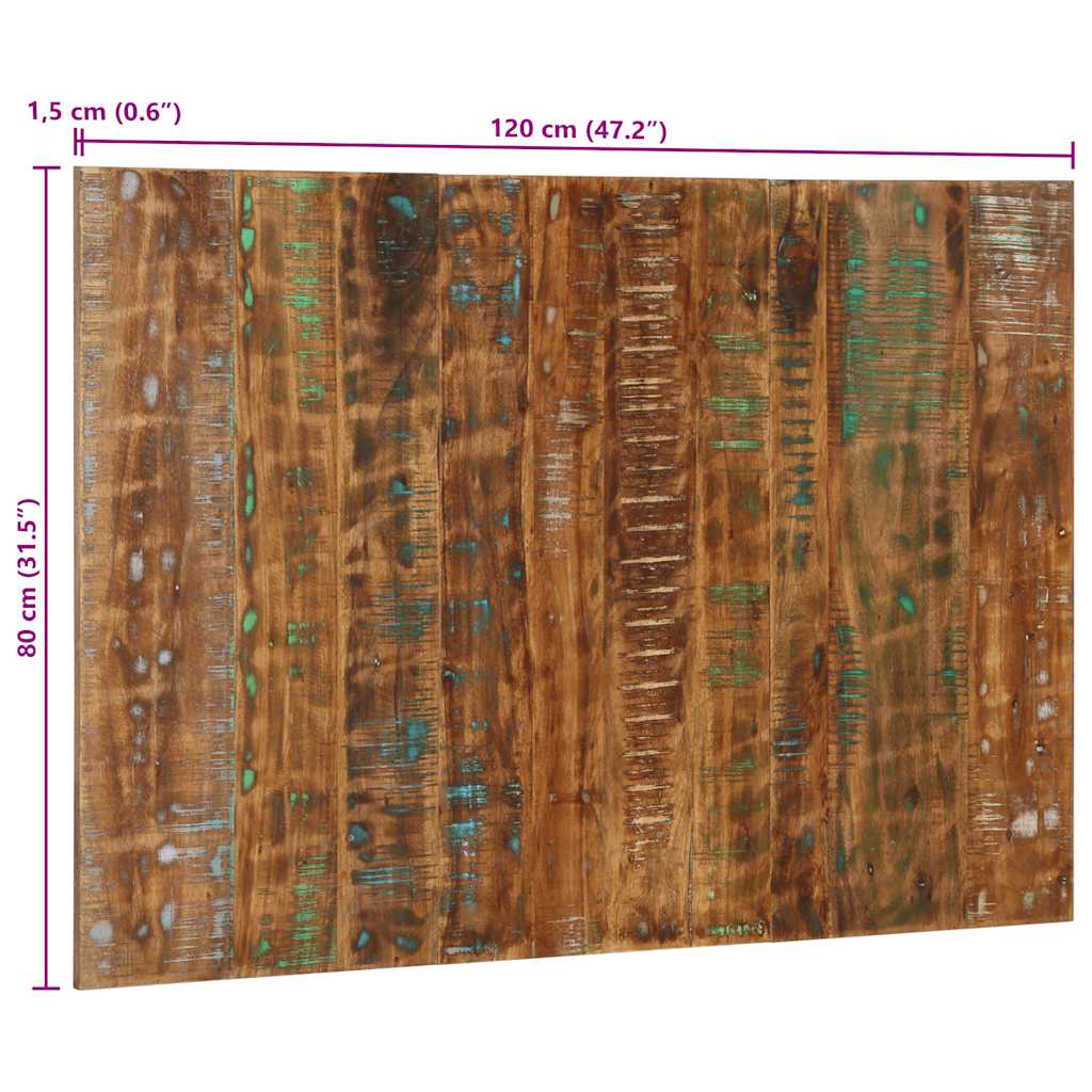 vidaXL Kopfteil Mehrfarbig 120 cm Massivholz Altholz