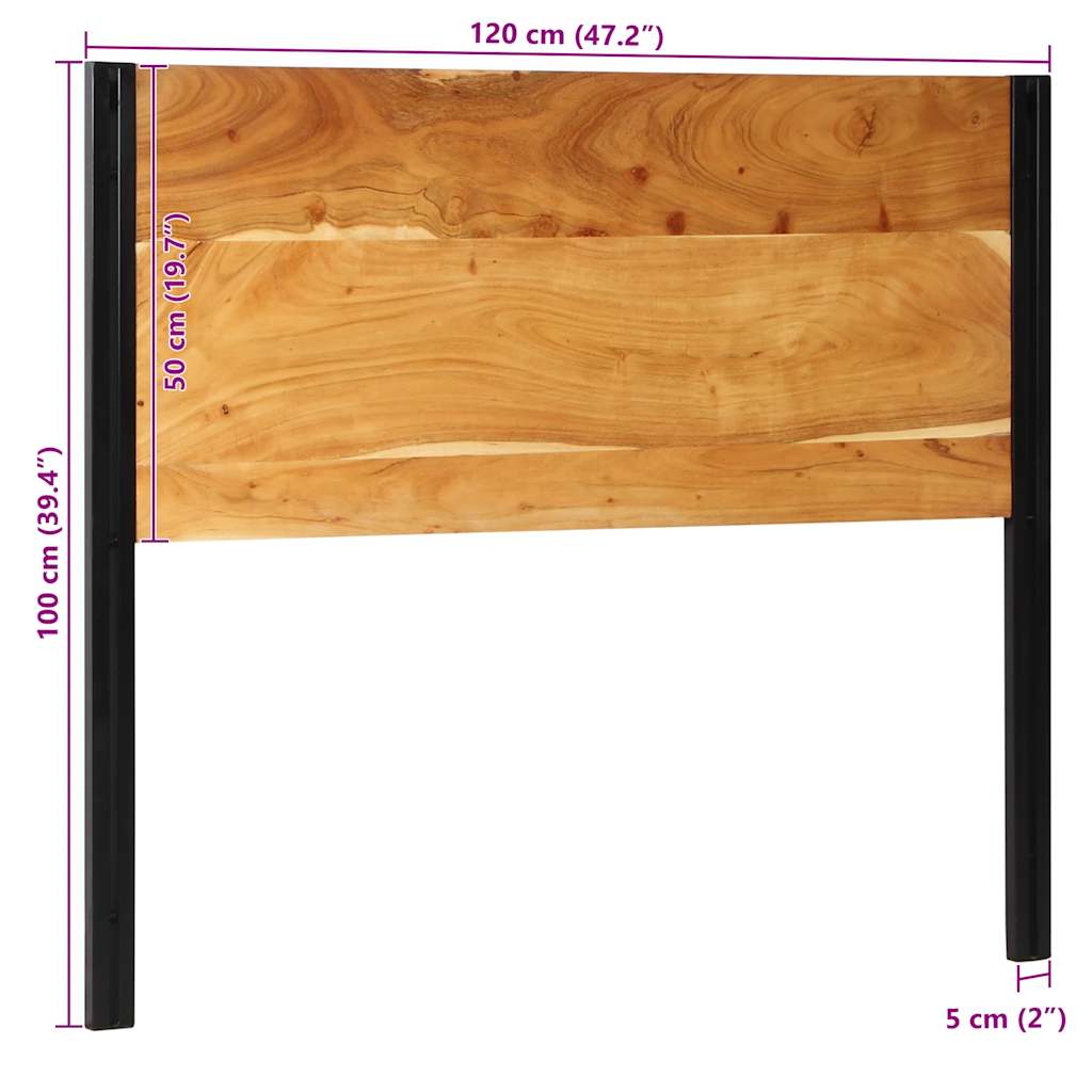 vidaXL Kopfteil 120 cm Massivholz Akazie und Eisen