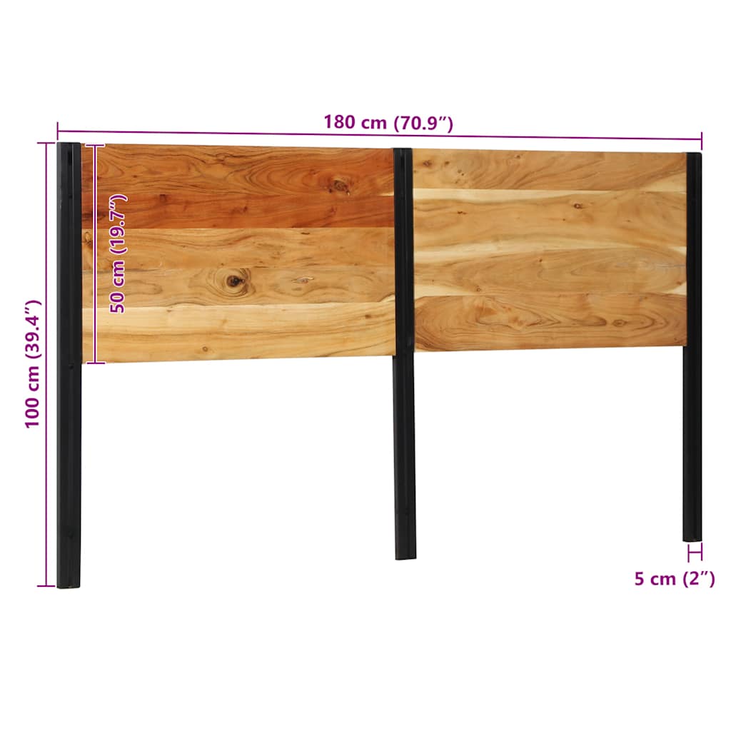 vidaXL Kopfteil 180 cm Massivholz Akazie und Eisen