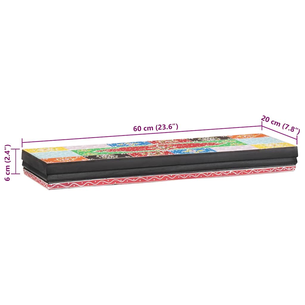 vidaXL Wandregale Mehrfarbig 60 x 20 x 6 cm Massivholz Mango