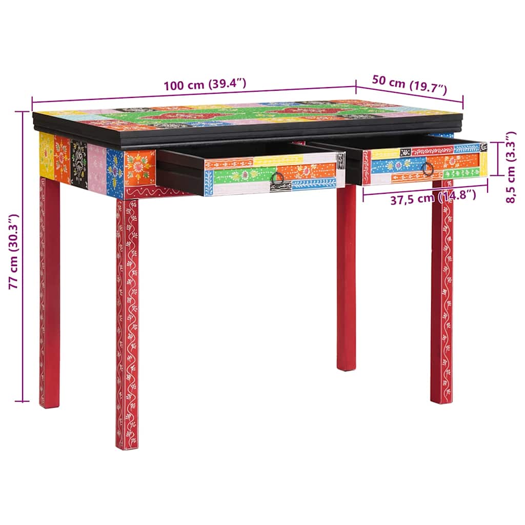 vidaXL Schreibtisch mit Schubladen Mehrfarbig 100 x 50 x 77 cm