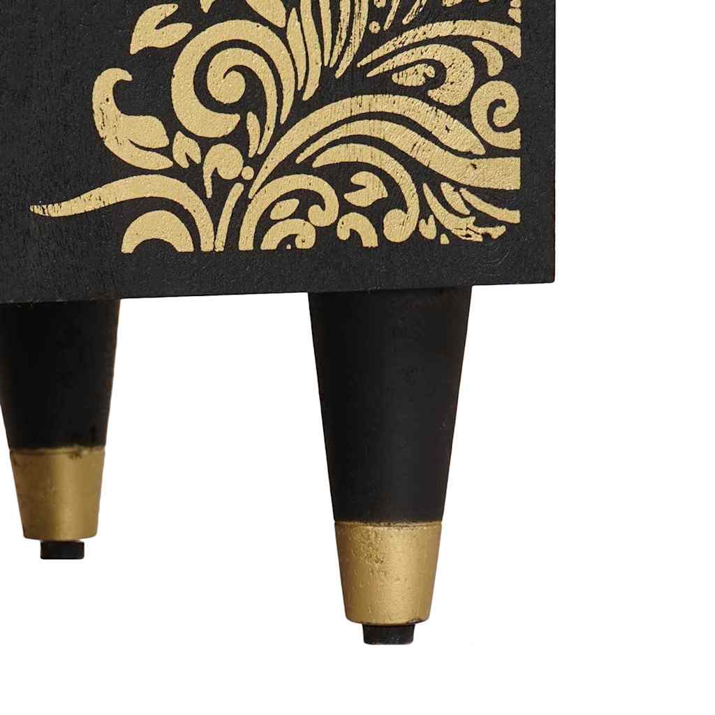 Badezimmerschrank-Set mit Tür 3 pcs Schwarz Massivholz Mango