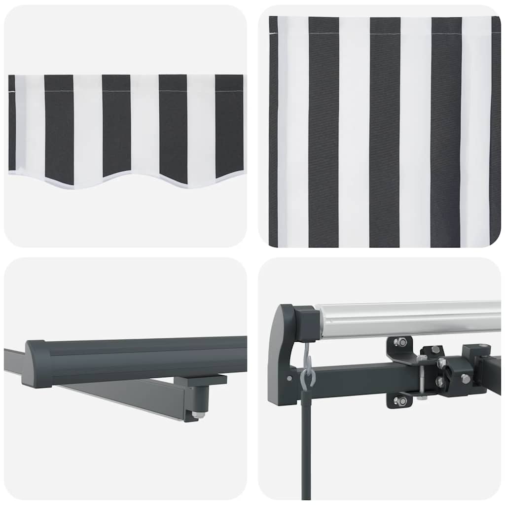 Markise Manuell mit LEDs Anthrazit & Weiß 400x300 cm