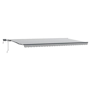 vidaXL Markise Manuell mit LEDs Anthrazit & Weiß 600x300 cm