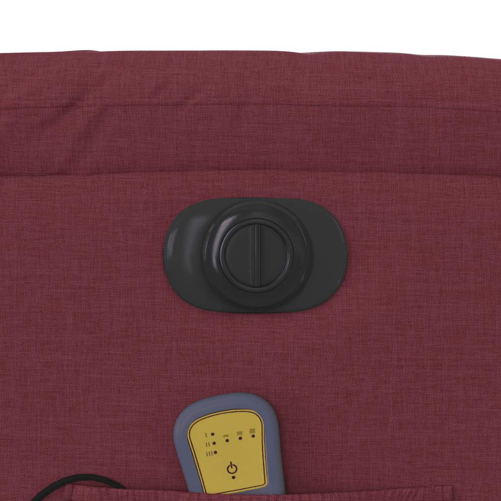 vidaXL Fauteuil de massage électrique en tissu rouge bordeaux