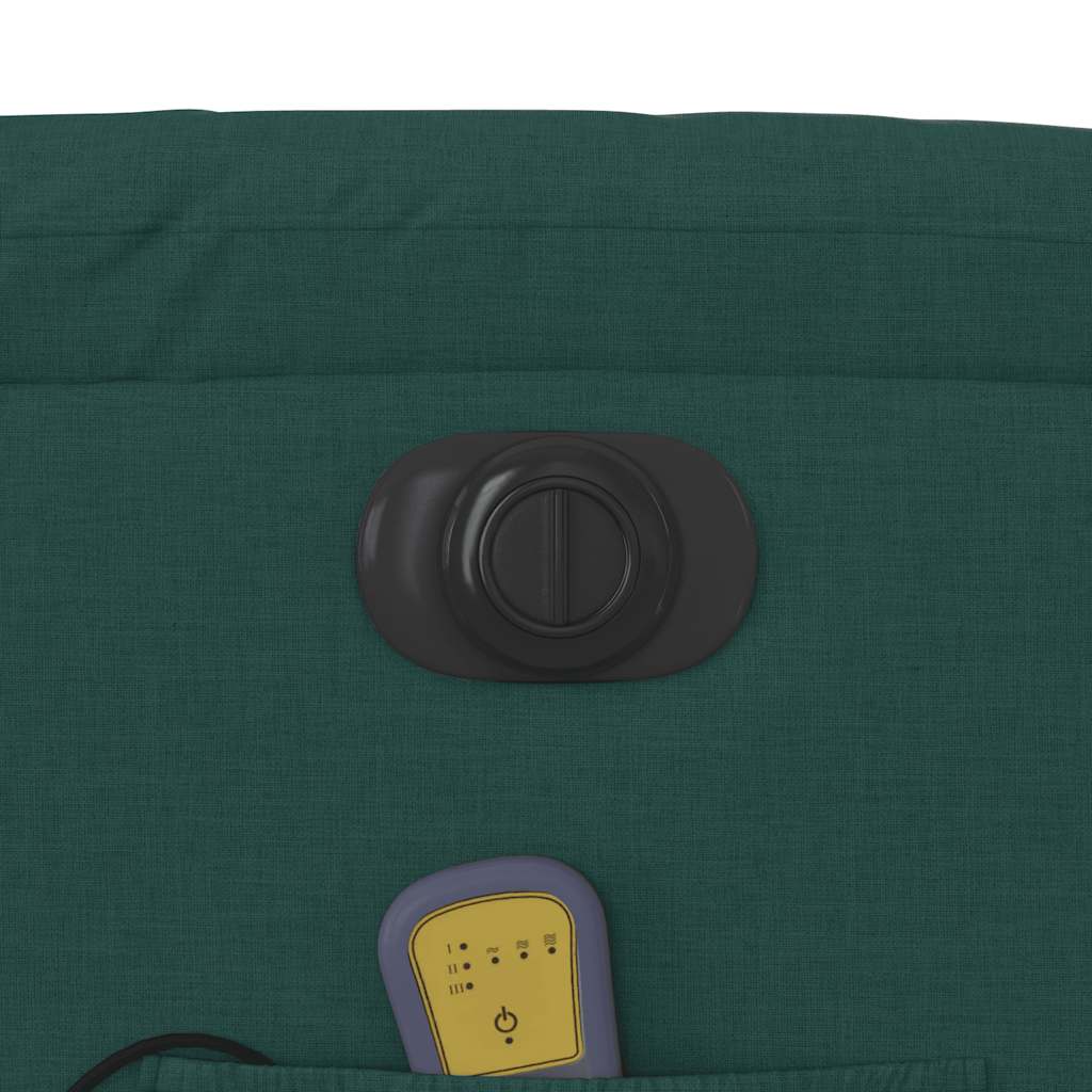 vidaXL Fauteuil de massage électrique Vert foncé Tissu