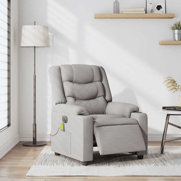 vidaXL Fauteuil de massage électrique Gris nuage en tissu