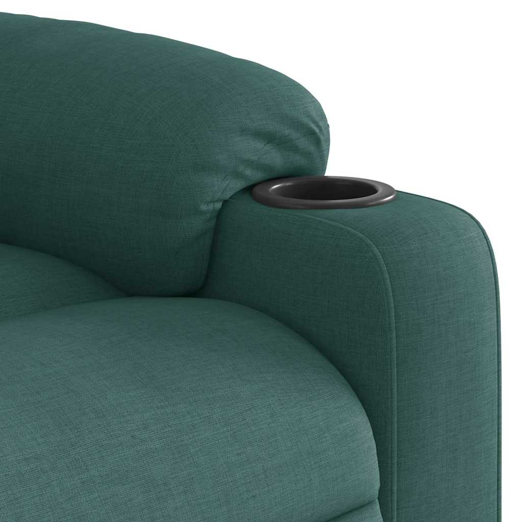 vidaXL Relaxsessel mit Aufstehhilfe Elektrisch Dunkelgrün Stoff