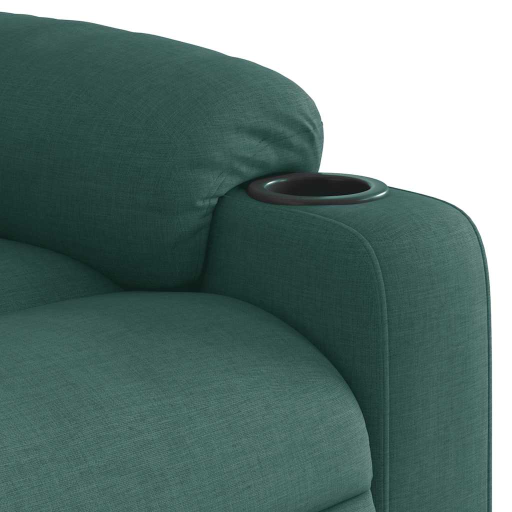 vidaXL Fauteuil de massage électrique releveur tissu vert foncé