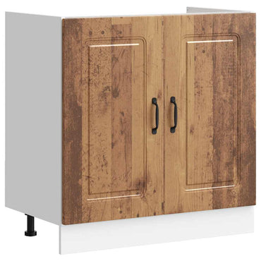 vidaXL Spülenunterschrank Kalmar Altholz-Optik 80x46x81,5 cm