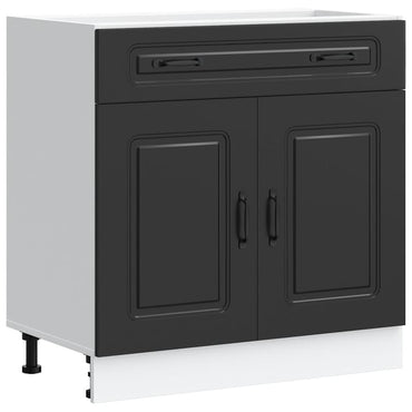 vidaXL Meuble bas de cuisine Kalmar Noir Bois d'ingénierie