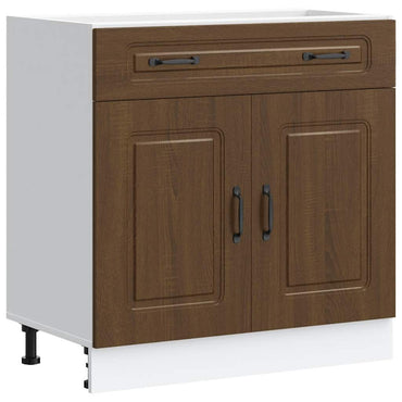 vidaXL Meuble bas de cuisine Kalmar Marron Aspect chêne Bois d'ingénierie