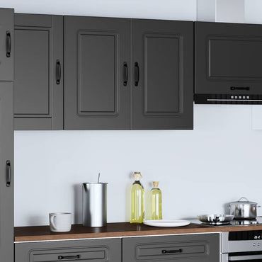 vidaXL Meuble haut de cuisine Kalmar Noir Bois d'ingénierie