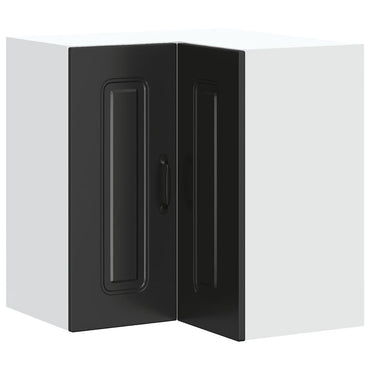 vidaXL Küchen-Eckhängeschrank Kalmar Schwarz Holzwerkstoff