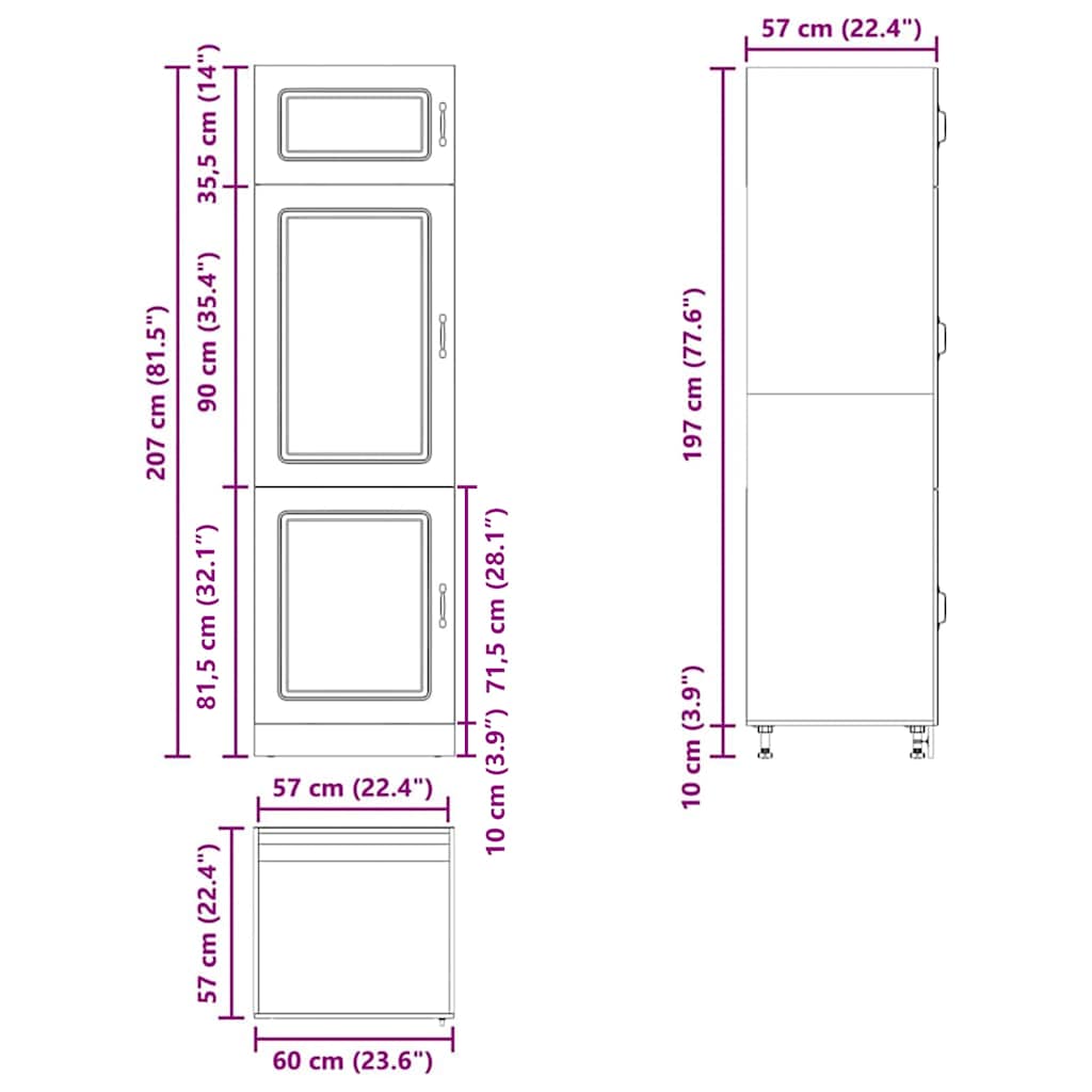 Küchenschrank Kalmar Sonoma-Eiche Holzwerkstoff