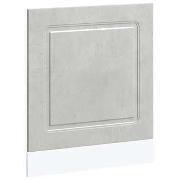 vidaXL Façade de lave-vaisselle Kalmar Gris béton 60x1,5x67cm Matériau à base de bois