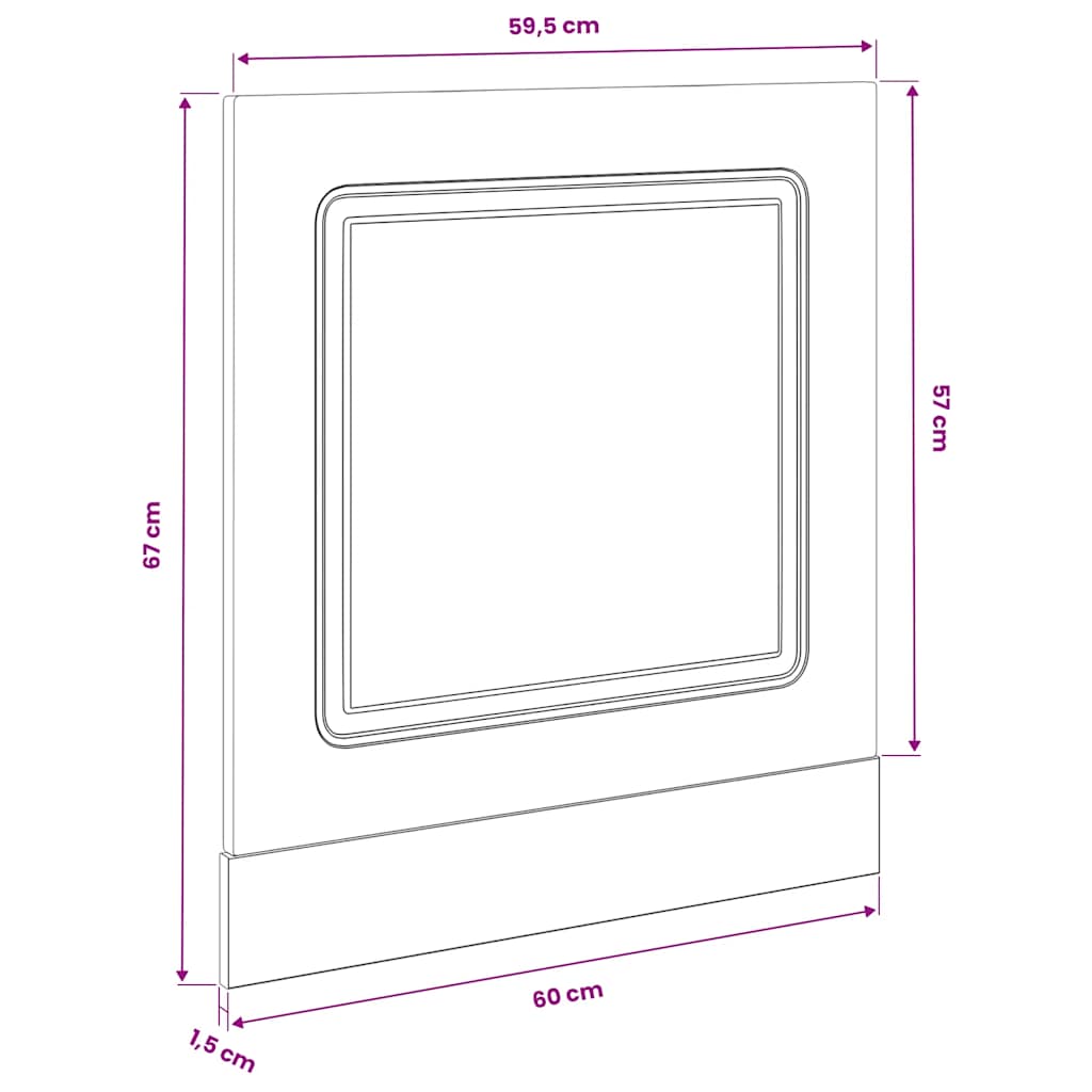 vidaXL Geschirrspülerblende Kalmar Betongrau 60x1,5x67cm Holzwerkstoff