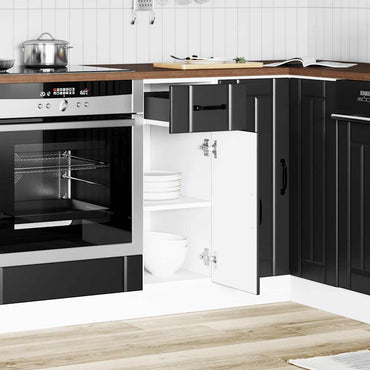 vidaXL Küchen-Unterschrank Lucca Schwarz Holzwerkstoff