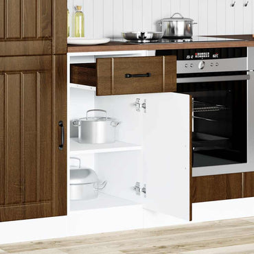 vidaXL Meuble bas de cuisine Lucca aspect chêne marron, bois d'ingénierie