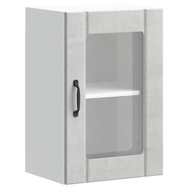 vidaXL Meuble haut de cuisine avec porte en verre Lucca Gris béton