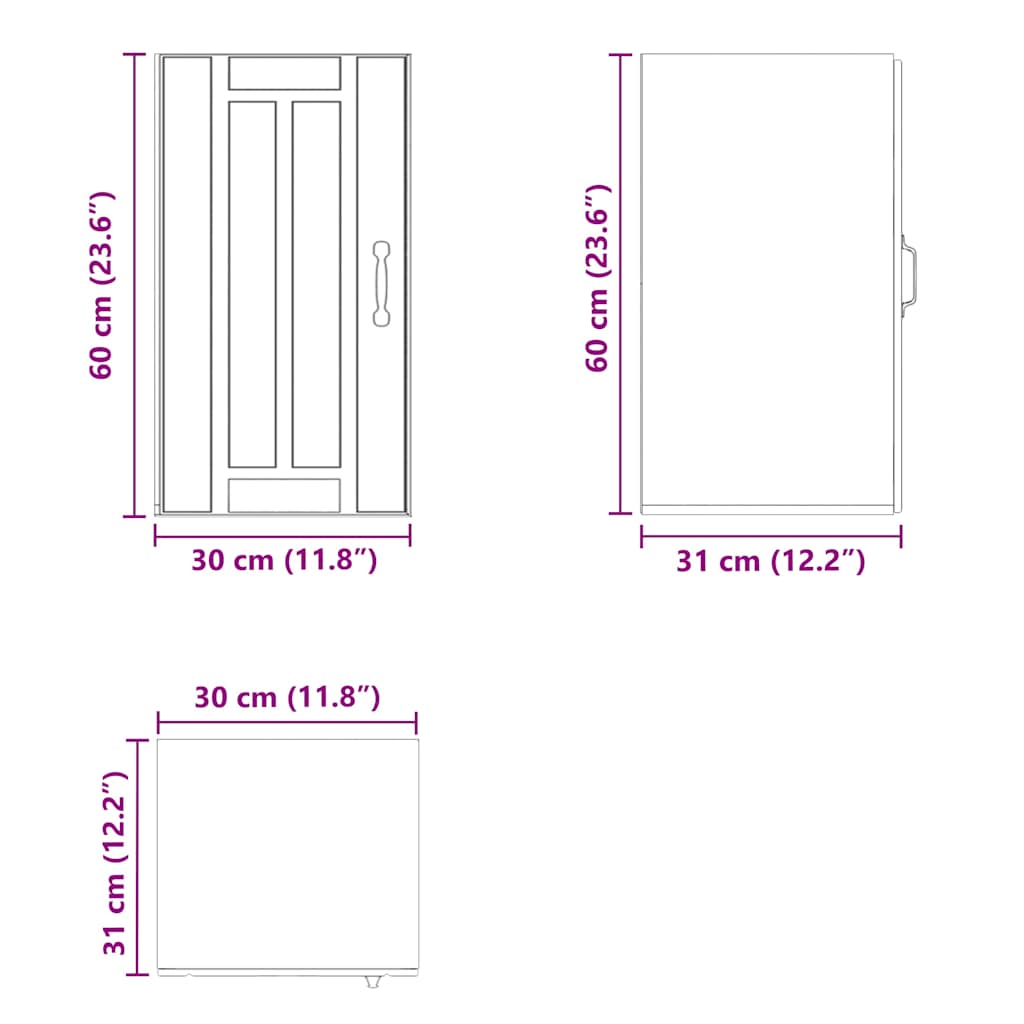 vidaXL Küchen-Hängeschrank Lucca Braun Eichen-Optik Holzwerkstoff