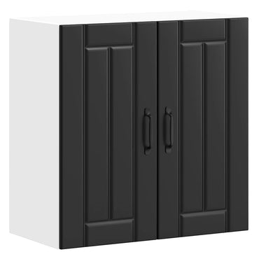 vidaXL Küchen-Hängeschrank Lucca Schwarz Holzwerkstoff