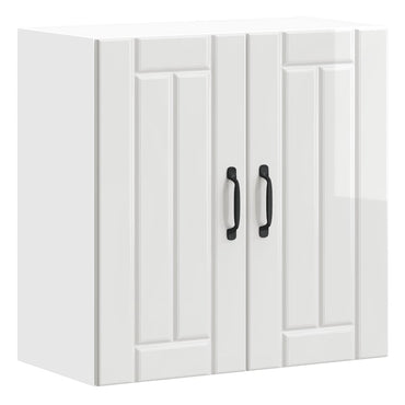 vidaXL Meuble haut de cuisine Lucca Blanc brillant Bois d'ingénierie
