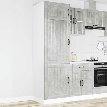 vidaXL Meuble de cuisine Lucca Gris béton Bois d'ingénierie
