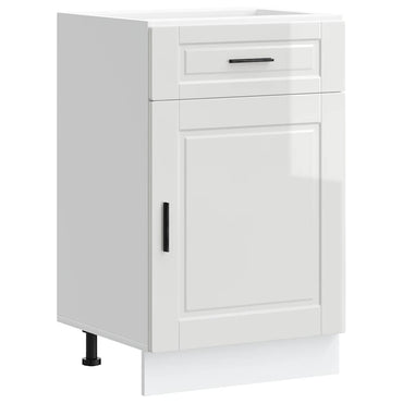 vidaXL Meuble bas de cuisine Porto Blanc brillant Bois d'ingénierie