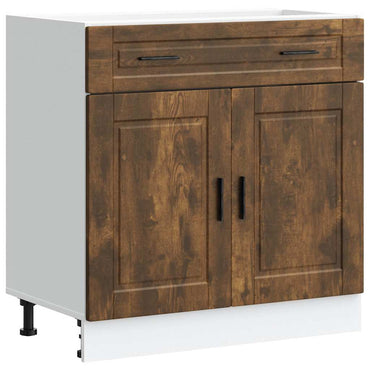 vidaXL Meuble bas de cuisine Porto en bois d'ingénierie coloris chêne fumé