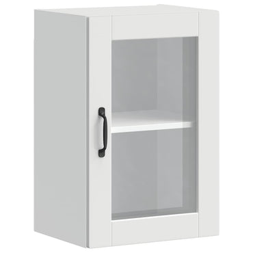 vidaXL Küchen-Hängeschrank mit Glastür Porto Weiß