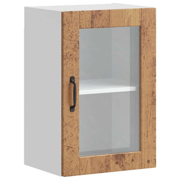 vidaXL Küchen-Hängeschrank mit Glastür Porto Altholz-Optik