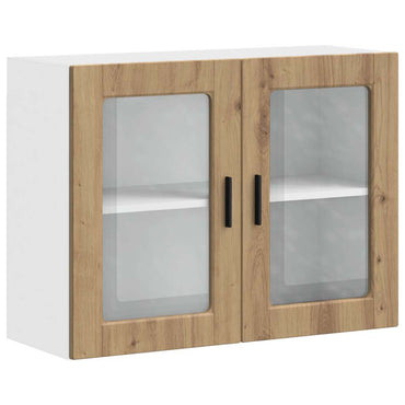 vidaXL Meuble haut de cuisine avec porte en verre Porto Chêne artisan