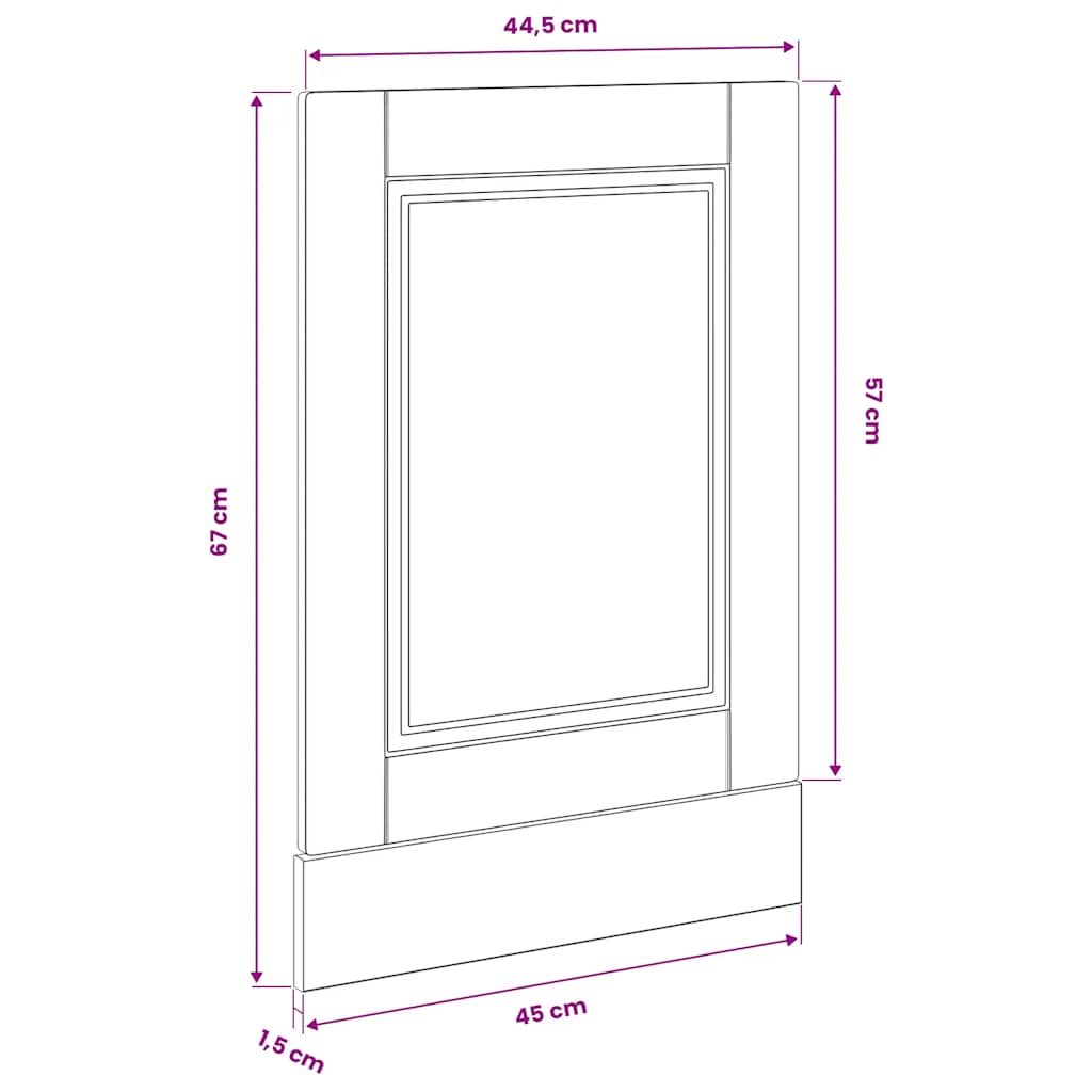 vidaXL Geschirrspülerblende Porto Betongrau 45x1,5x67 cm Holzwerkstoff