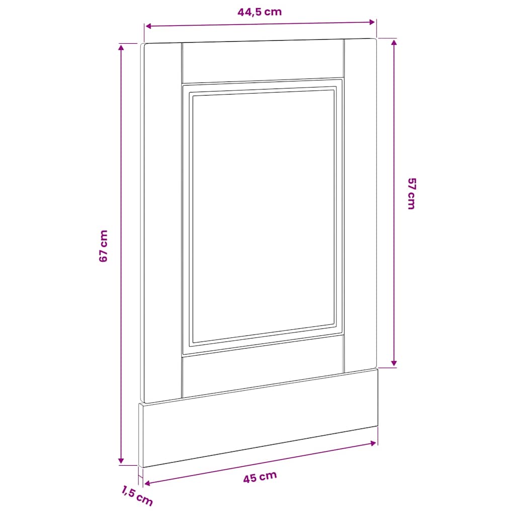 vidaXL Façade de lave-vaisselle Porto en chêne artisan 45x1,5x67 cm