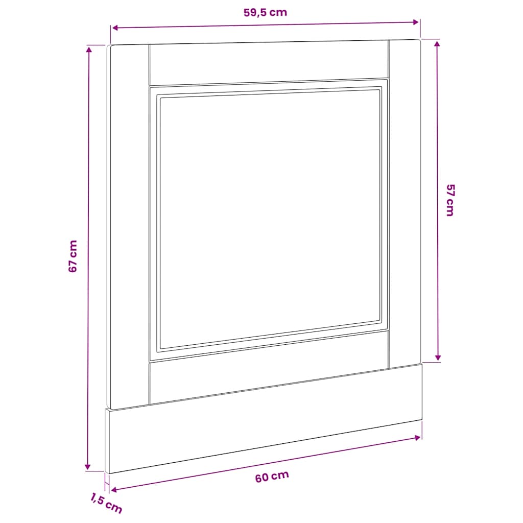 vidaXL Geschirrspülerblende Porto Grau Sonoma 60x1,5x67 cm
