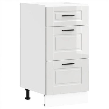 Meuble bas de cuisine vidaXL « Porto » blanc brillant, bois d'ingénierie