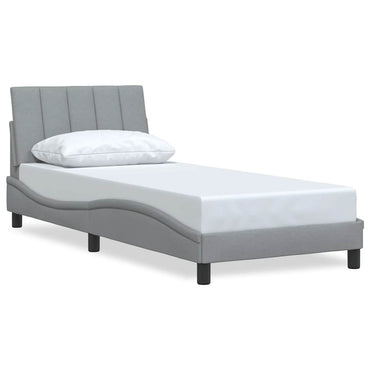 vidaXL Bettgestell ohne Matratze "Hanko" Hellgrau 80x200 cm Stoff