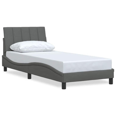 vidaXL Bettgestell ohne Matratze "Hanko" Dunkelgrau 90x190 cm Stoff