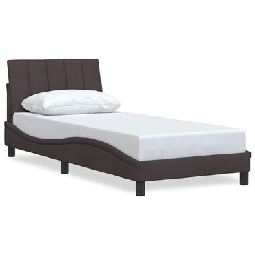 vidaXL Bettgestell ohne Matratze "Hanko" Dunkelbraun 90x190 cm Stoff