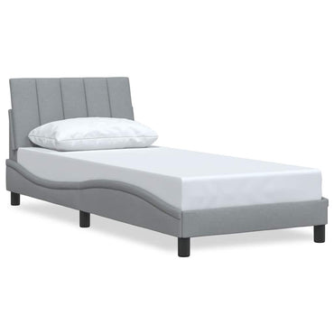 vidaXL Bettgestell ohne Matratze "Hanko" Hellgrau 90x200 cm Stoff