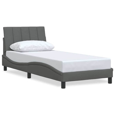 vidaXL Bettgestell ohne Matratze "Hanko" Dunkelgrau 90x200 cm Stoff