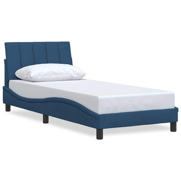 vidaXL Bettgestell ohne Matratze "Hanko" Blau 90x200 cm Stoff