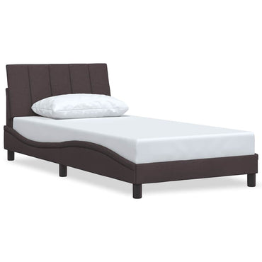 vidaXL Bettgestell ohne Matratze "Hanko" Dunkelbraun 100x200 cm Stoff
