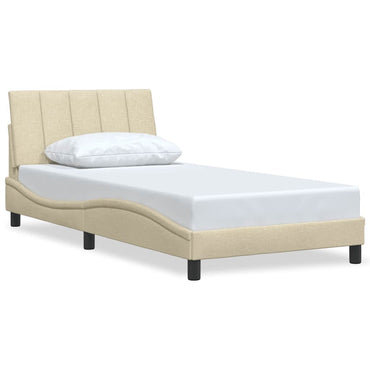 vidaXL Bettgestell ohne Matratze "Hanko" Creme 100x200 cm Stoff