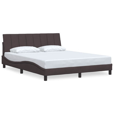 vidaXL Bettgestell ohne Matratze "Hanko" Dunkelbraun 160x200 cm Stoff