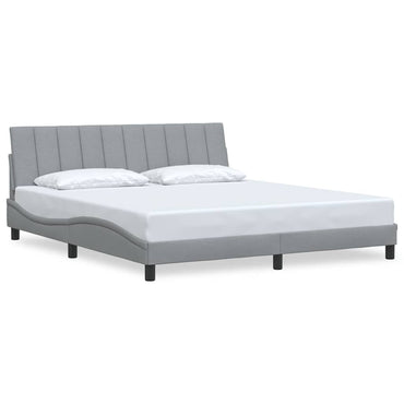 vidaXL Bettgestell ohne Matratze "Hanko" Hellgrau 180x200 cm Stoff