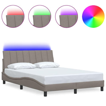vidaXL Cadre de lit sans matelas "Hanko" Taupe 120x200 cm Tissu