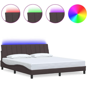 vidaXL Bettgestell ohne Matratze "Hanko" Dunkelbraun 180x200 cm Stoff