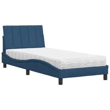 vidaXL Lit avec matelas « Hanko » bleu 80x200 cm tissu